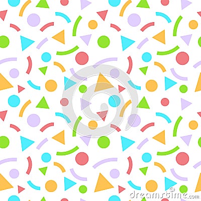 Abstract geometric seamless pattern with triangles and circles Cartoon Illustration